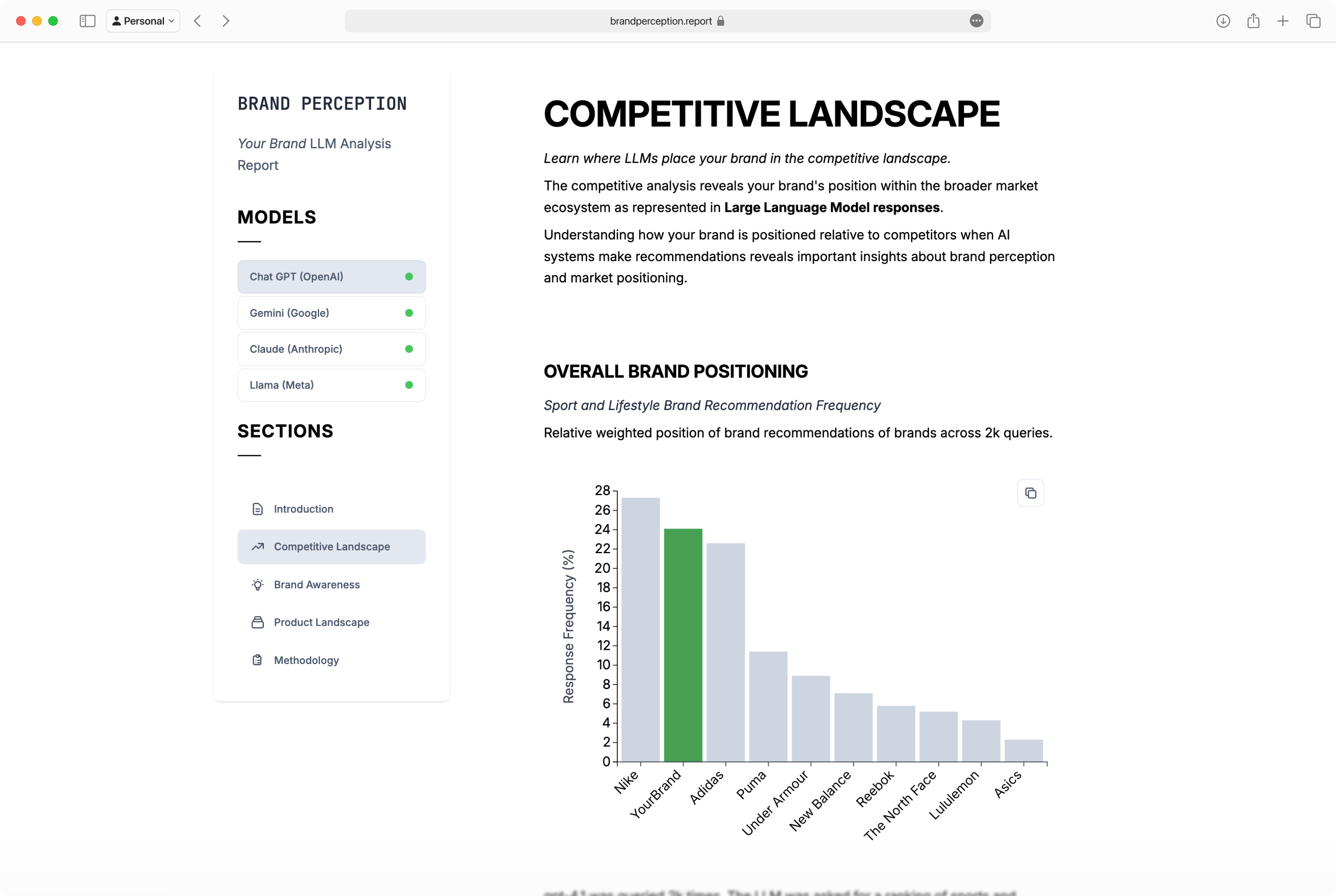 Brand Perception Report Interface